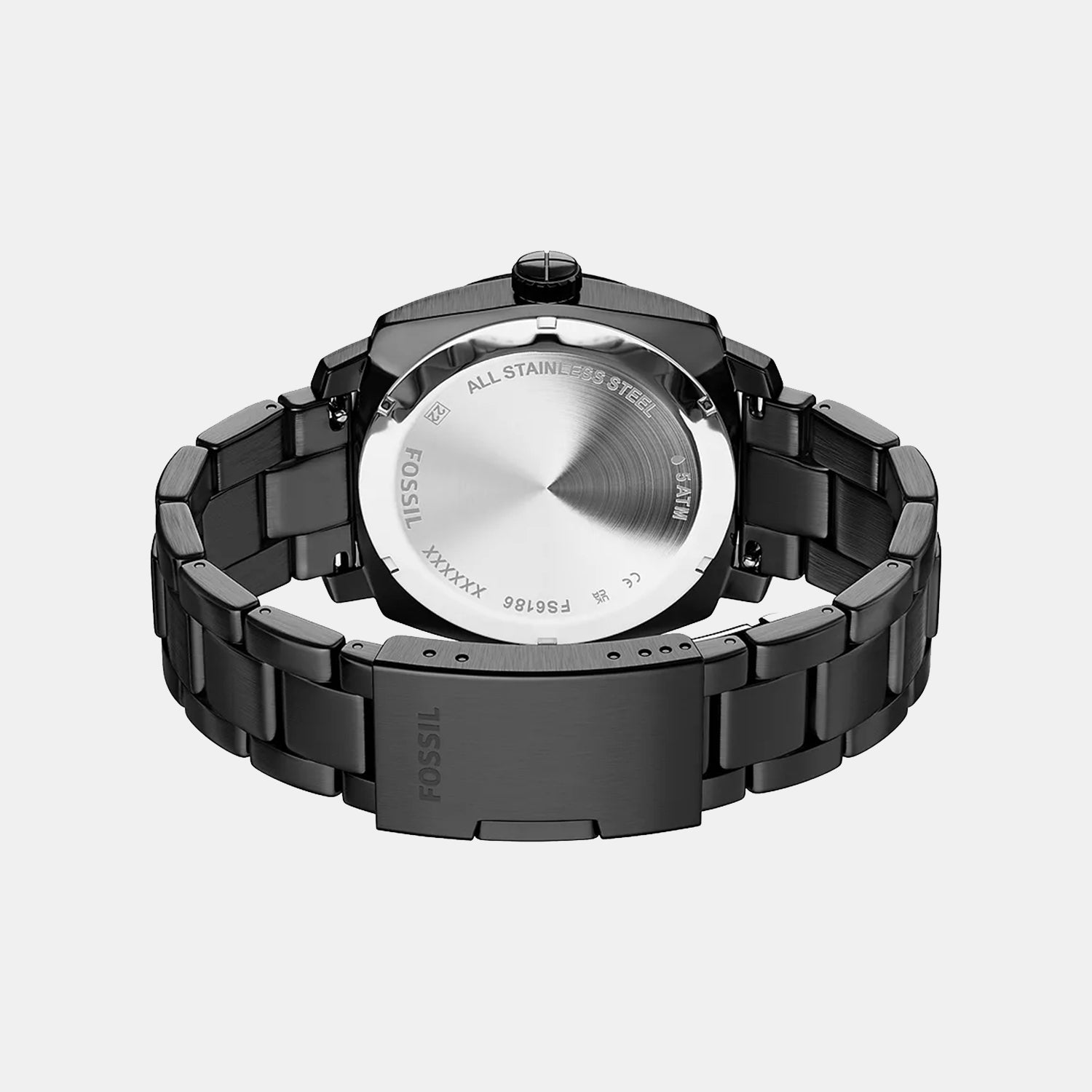 Machine Men Quartz Black Dial Analog Stainless Steel Watch FS6186