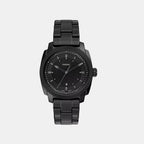 Machine Men Quartz Black Dial Analog Stainless Steel Watch FS6186
