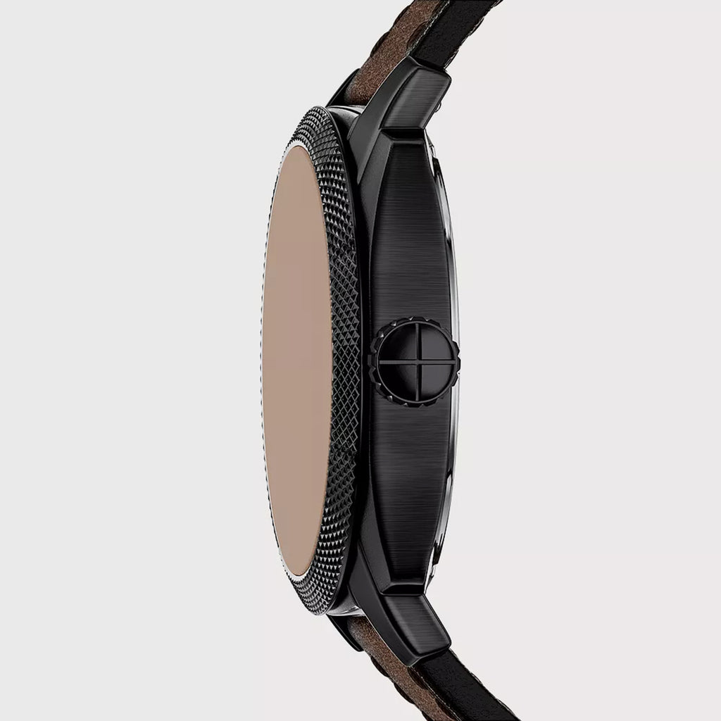 Machine Men Quartz Black Dial Analog Leather Watch FS6187