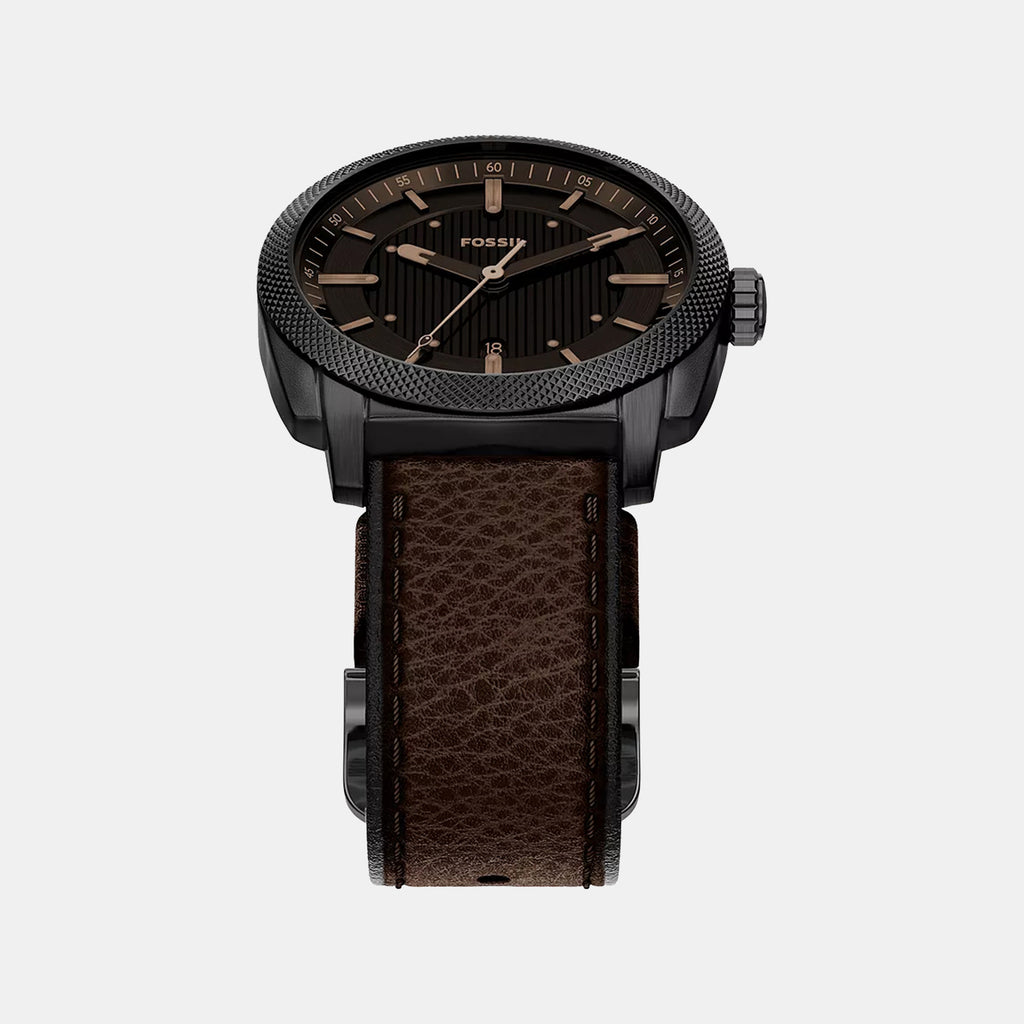 Machine Men Quartz Black Dial Analog Leather Watch FS6187