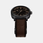 Machine Men Quartz Black Dial Analog Leather Watch FS6187