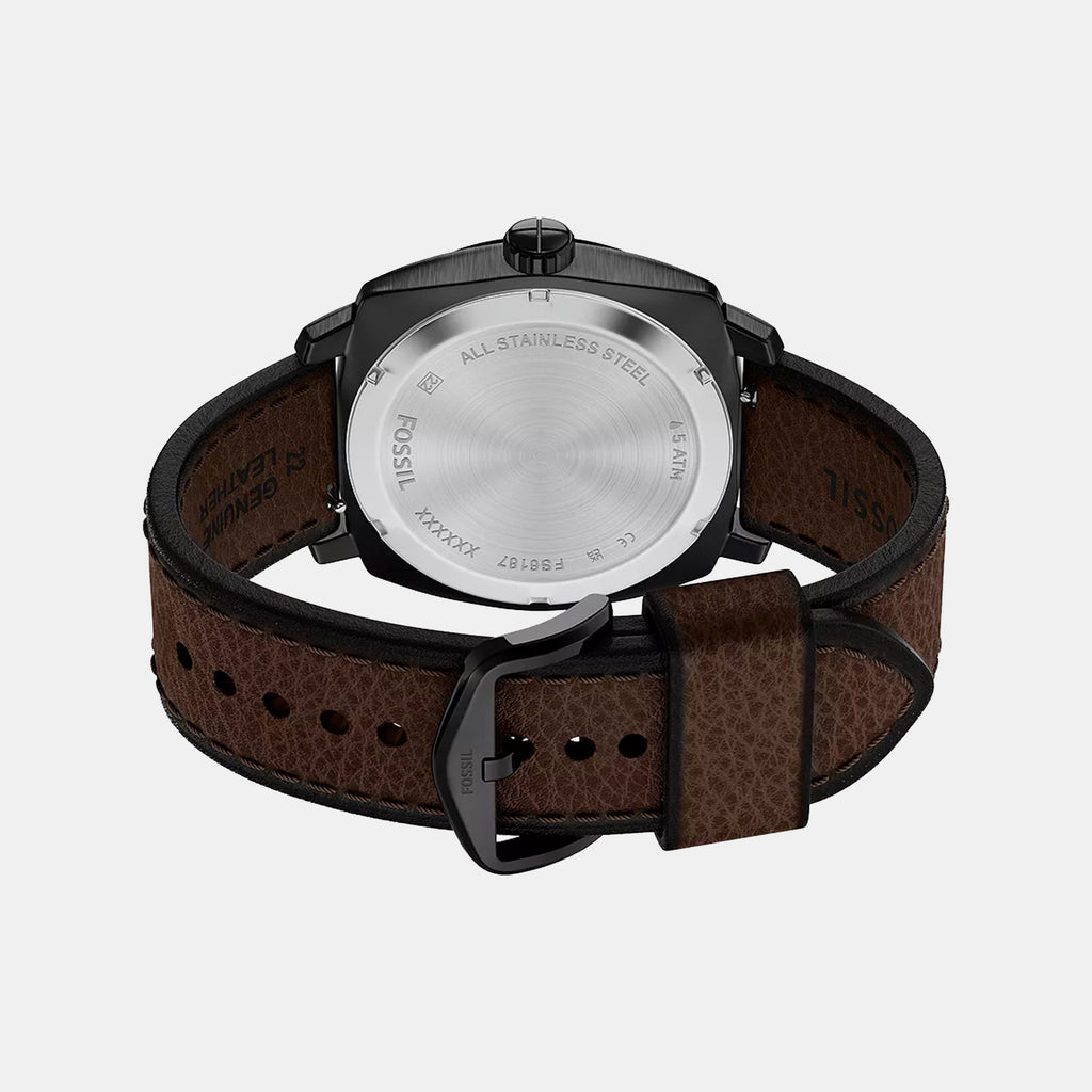 Machine Men Quartz Black Dial Analog Leather Watch FS6187