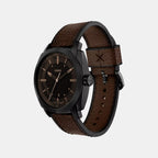 Machine Men Quartz Black Dial Analog Leather Watch FS6187