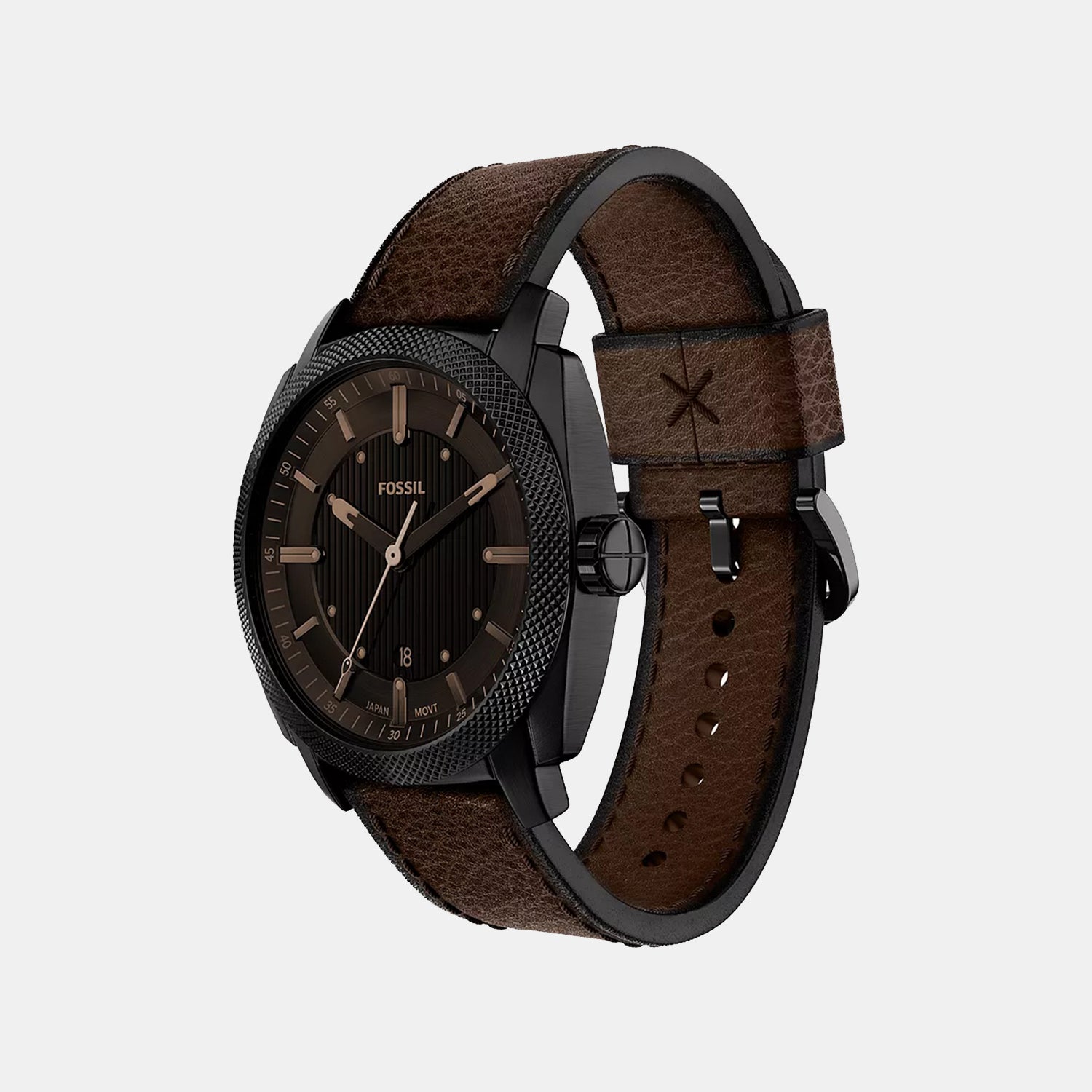 Machine Men Quartz Black Dial Analog Leather Watch FS6187