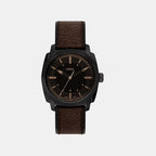 Machine Men Quartz Black Dial Analog Leather Watch FS6187