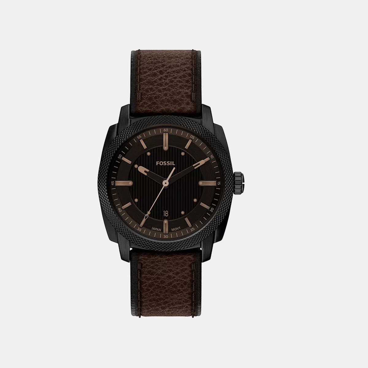 Machine Men Quartz Black Dial Analog Leather Watch FS6187
