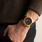 Machine Men Quartz Brown Dial Chronograph Leather Watch FS6188