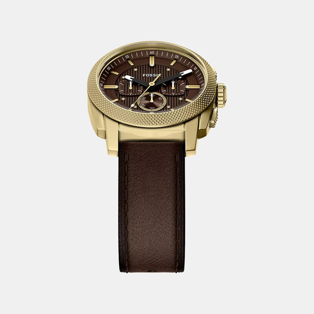 Machine Men Quartz Brown Dial Chronograph Leather Watch FS6188