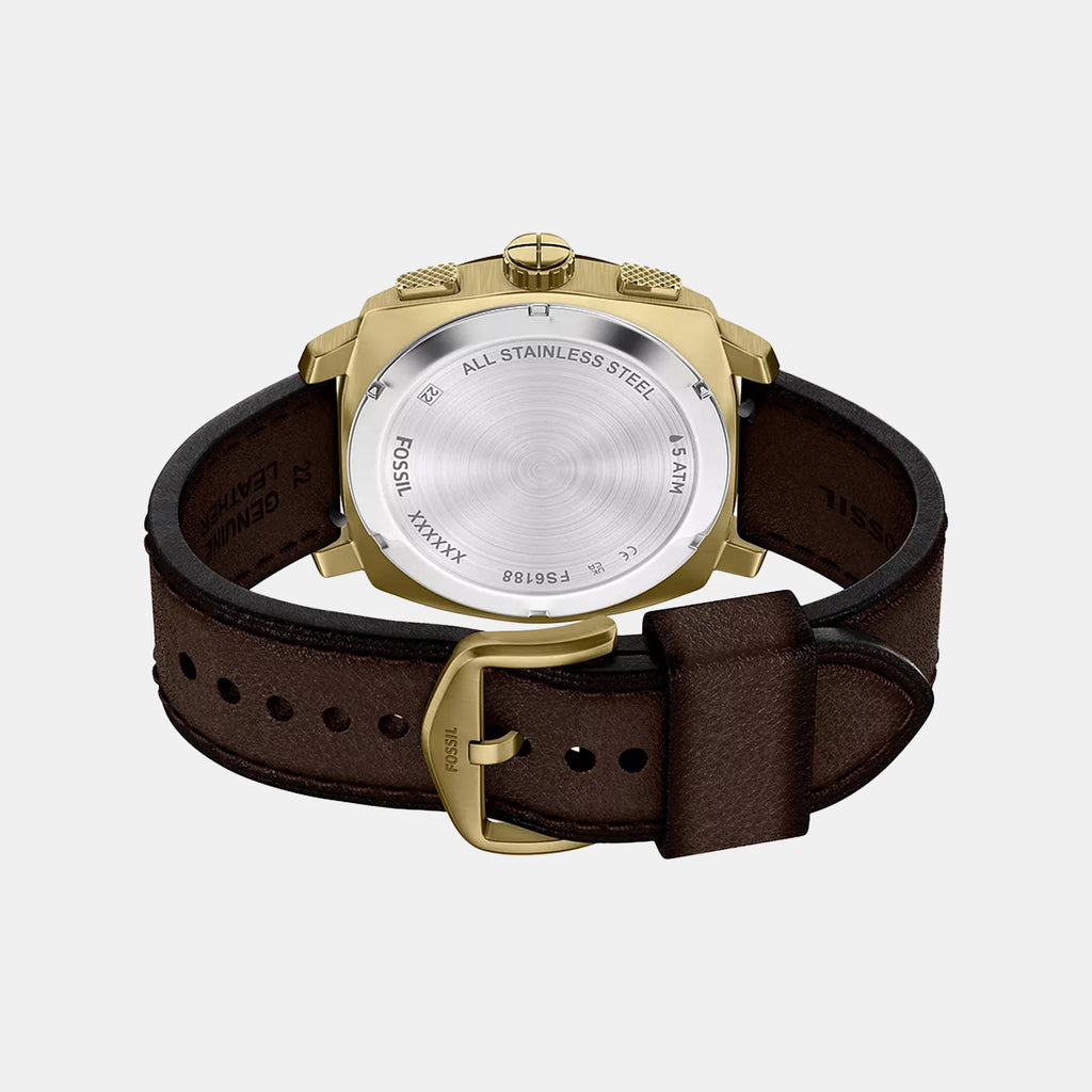 Machine Men Quartz Brown Dial Chronograph Leather Watch FS6188