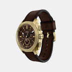 Machine Men Quartz Brown Dial Chronograph Leather Watch FS6188