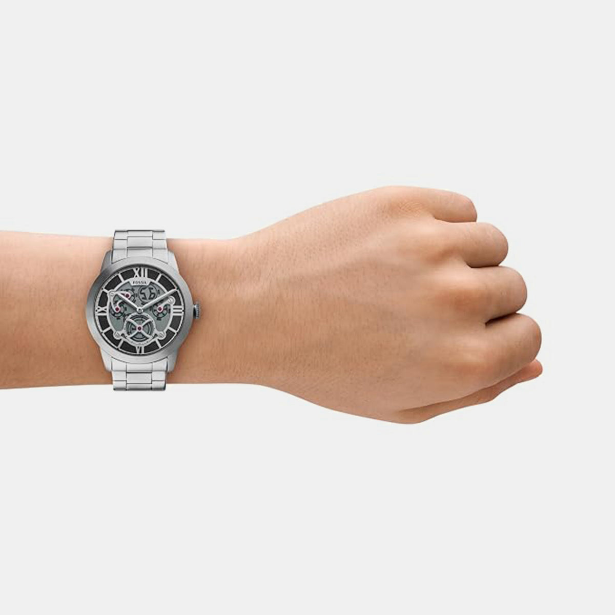 Townsman Big Tic Men Quartz Silver Dial Analog-Digital Stainless Steel Watch FS6192