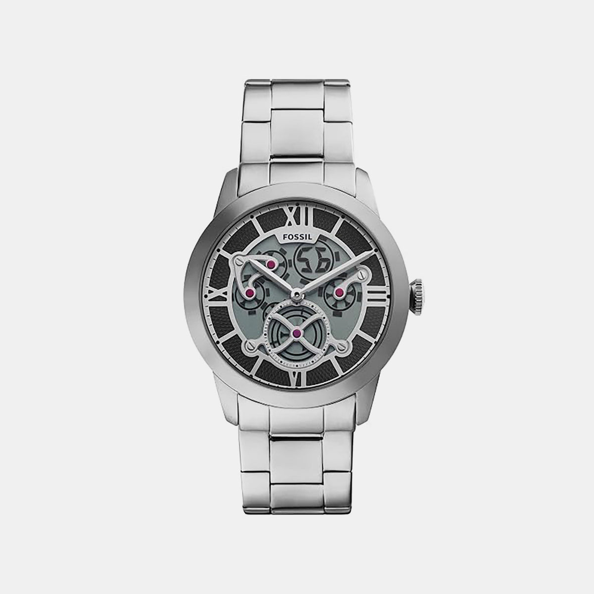 Townsman Big Tic Men Quartz Silver Dial Analog-Digital Stainless Steel Watch FS6192
