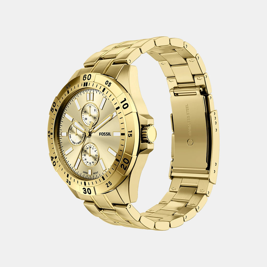 Garrett Men Quartz Champange Dial Multi-Function Stainless Steel Watch FS6194