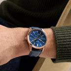Pearson Men Quartz Blue Dial Multi-Function Leather Watch FS6196