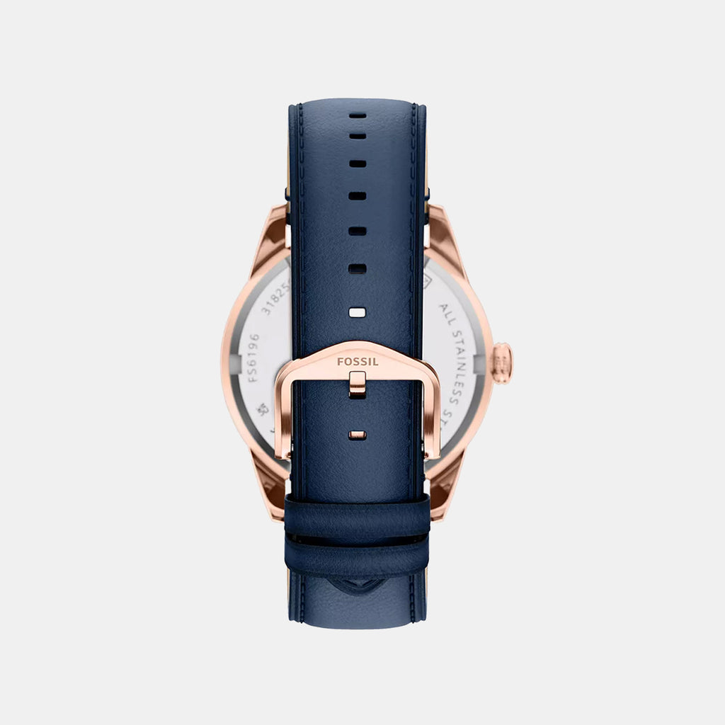 Pearson Men Quartz Blue Dial Multi-Function Leather Watch FS6196