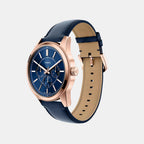 Pearson Men Quartz Blue Dial Multi-Function Leather Watch FS6196