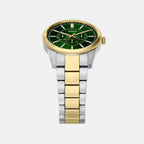 Pearson Men Quartz Green Dial Multi-Function Stainless Steel Watch FS6197