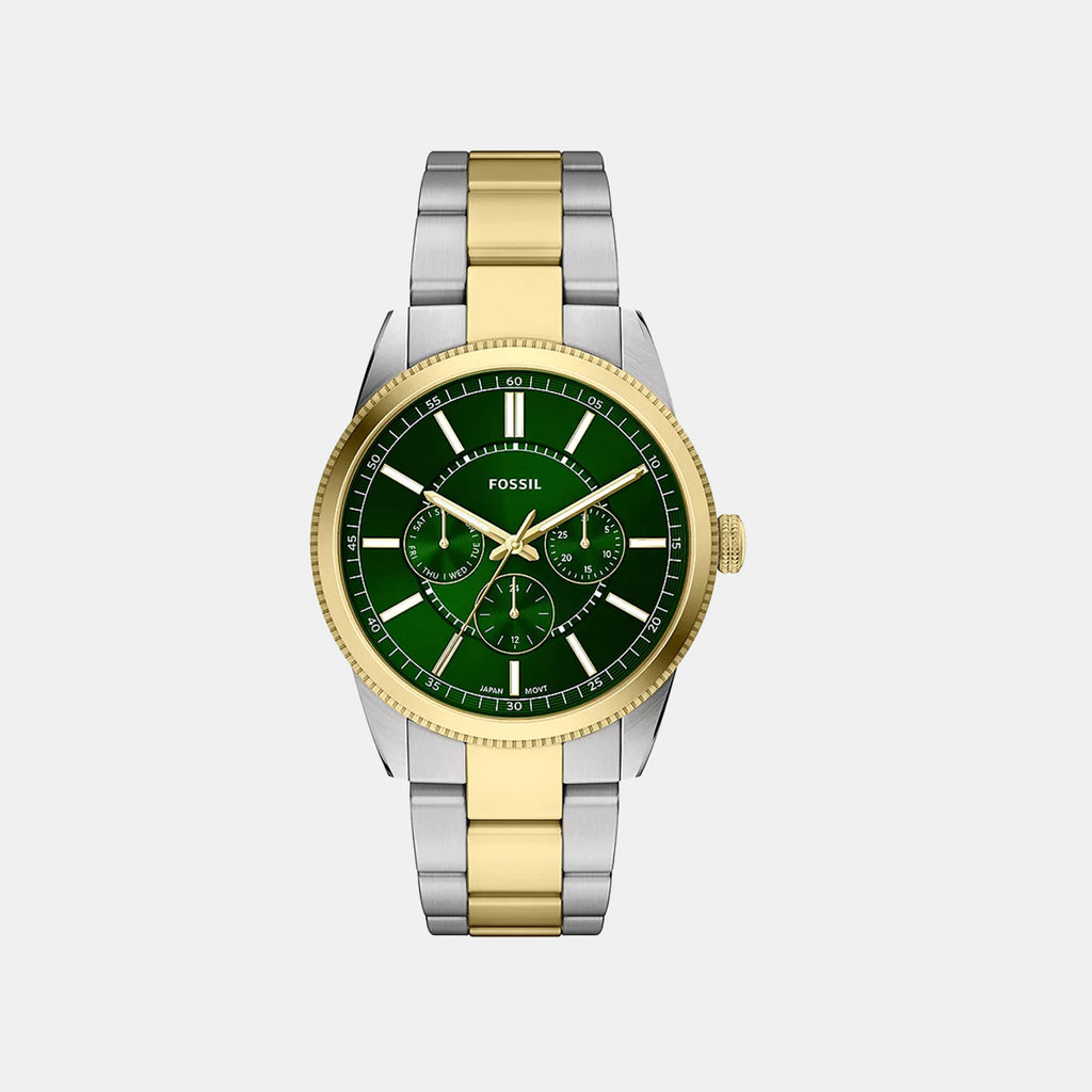 Pearson Men Quartz Green Dial Multi-Function Stainless Steel Watch FS6197
