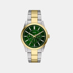 Pearson Men Quartz Green Dial Multi-Function Stainless Steel Watch FS6197