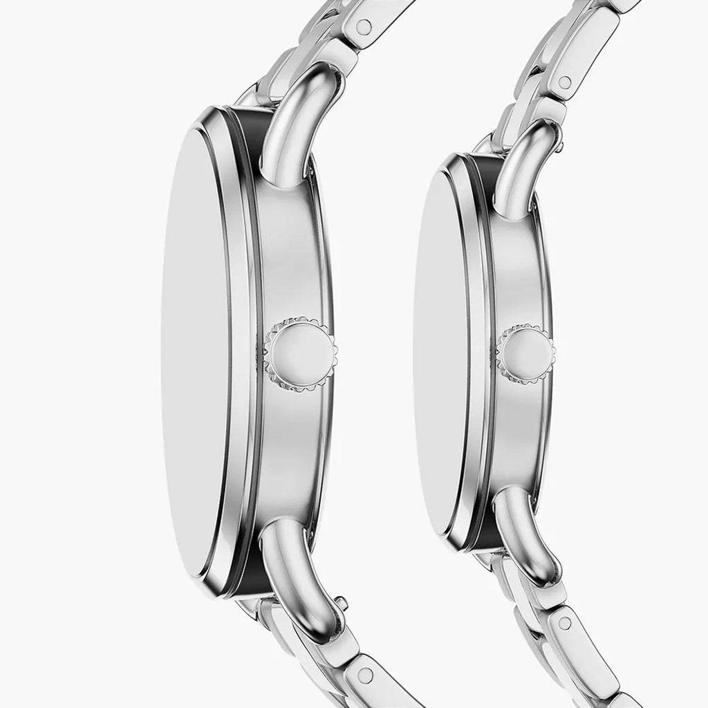 Copeland Couple Quartz Black Dial Analog Stainless Steel Watch FS6199SET