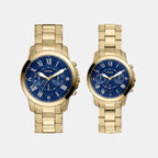 Grant Couple Quartz Blue Dial Chronograph Stainless Steel Watch FS6200SET