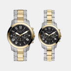Grant Couple Quartz Black Dial Chronograph Stainless Steel Watch FS6202SET