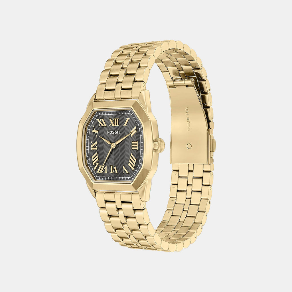 Harlow Women Quartz Black Dial Analog Stainless Steel Watch FS6213