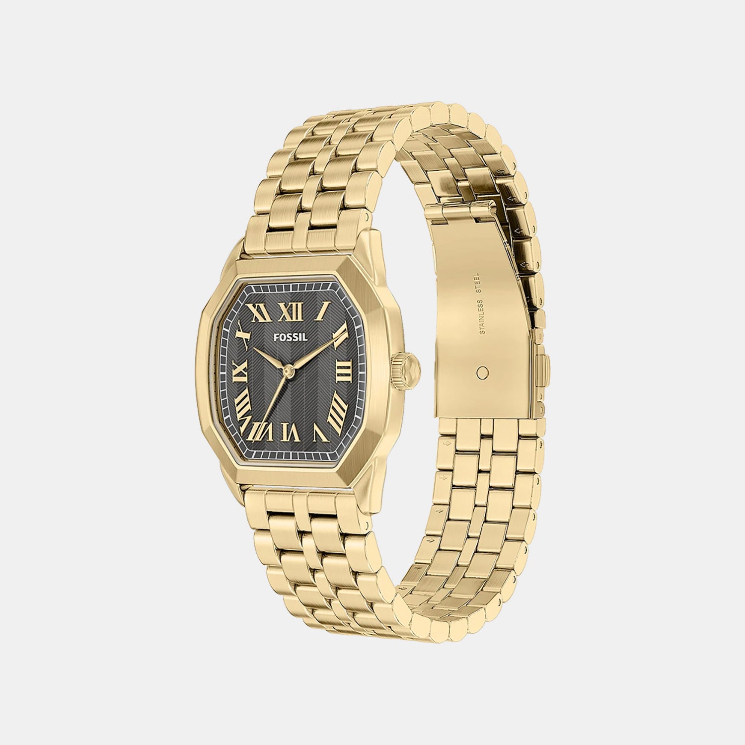 Harlow Women Quartz Black Dial Analog Stainless Steel Watch FS6213