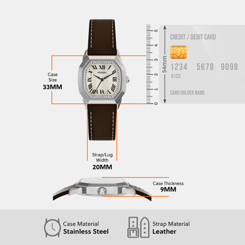 Harlow Women Quartz Cream Dial Analog Leather Watch FS6214