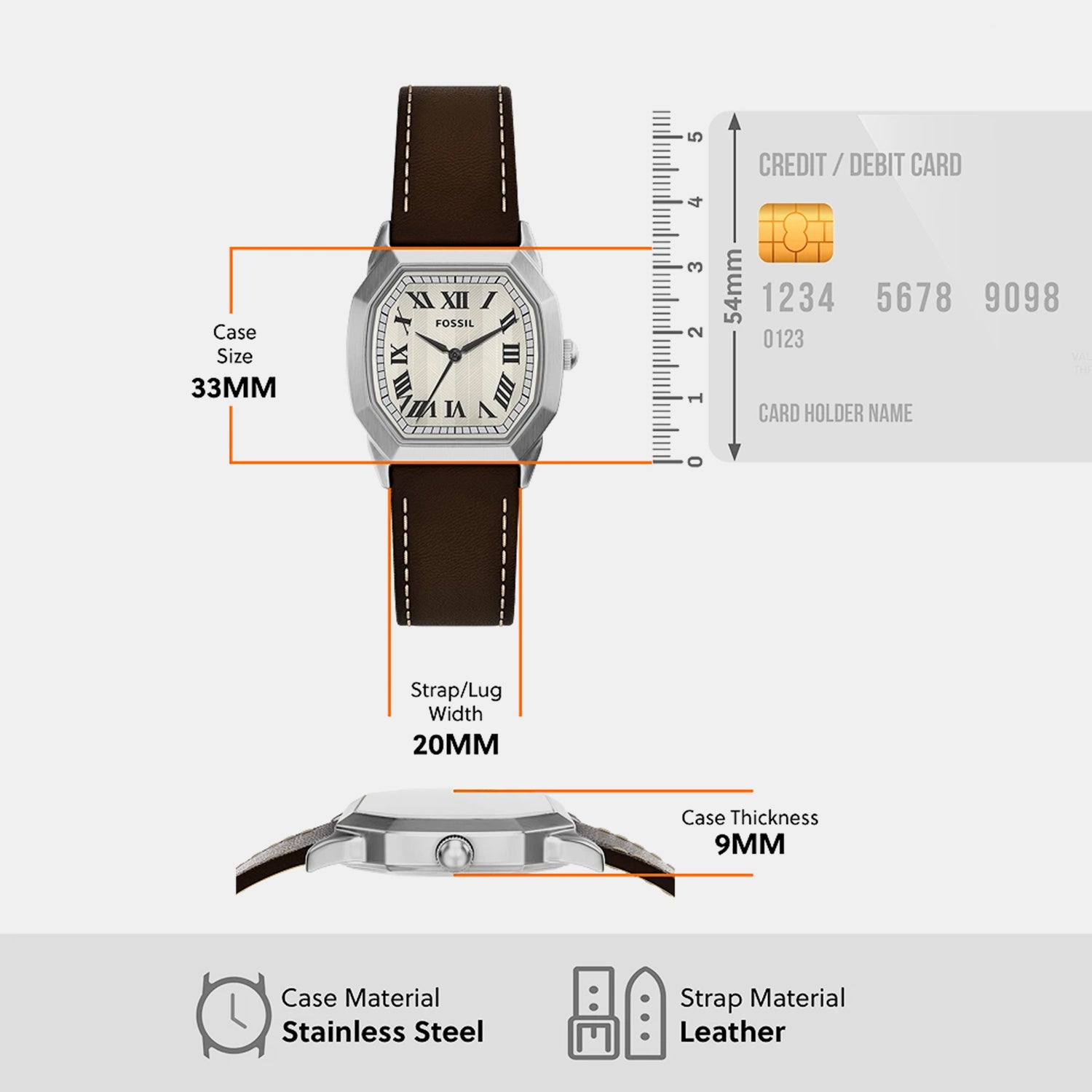Harlow Women Quartz Cream Dial Analog Leather Watch FS6214