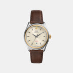 Signature Men Automatic Cream Dial Analog Leather Watch FSI1001