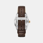 Signature Men Automatic Cream Dial Analog Leather Watch FSI1001