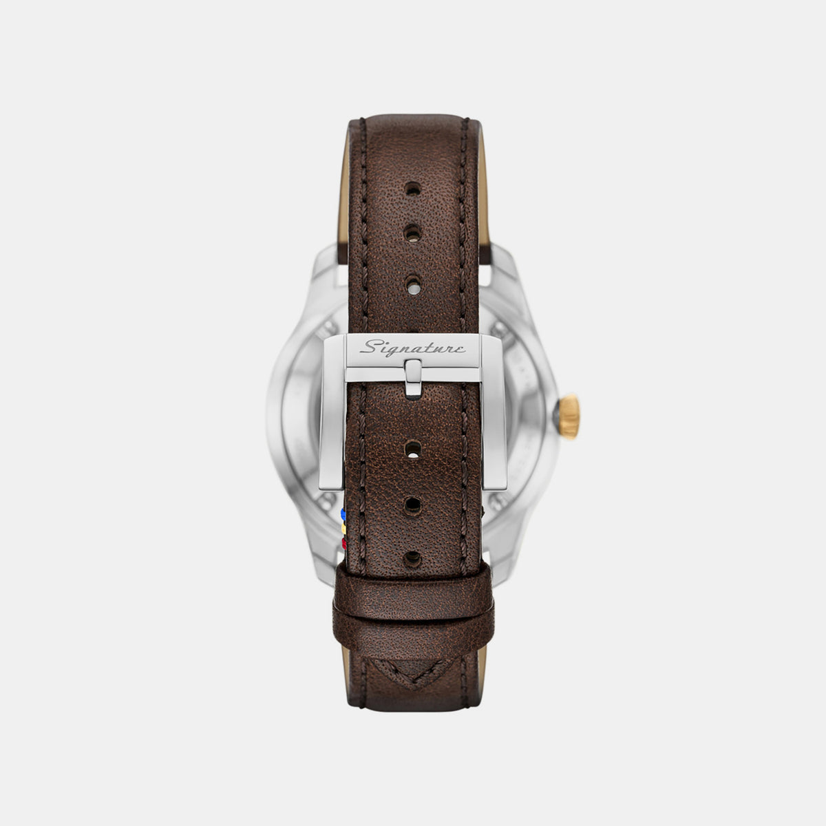 Signature Men Automatic Cream Dial Analog Leather Watch FSI1001