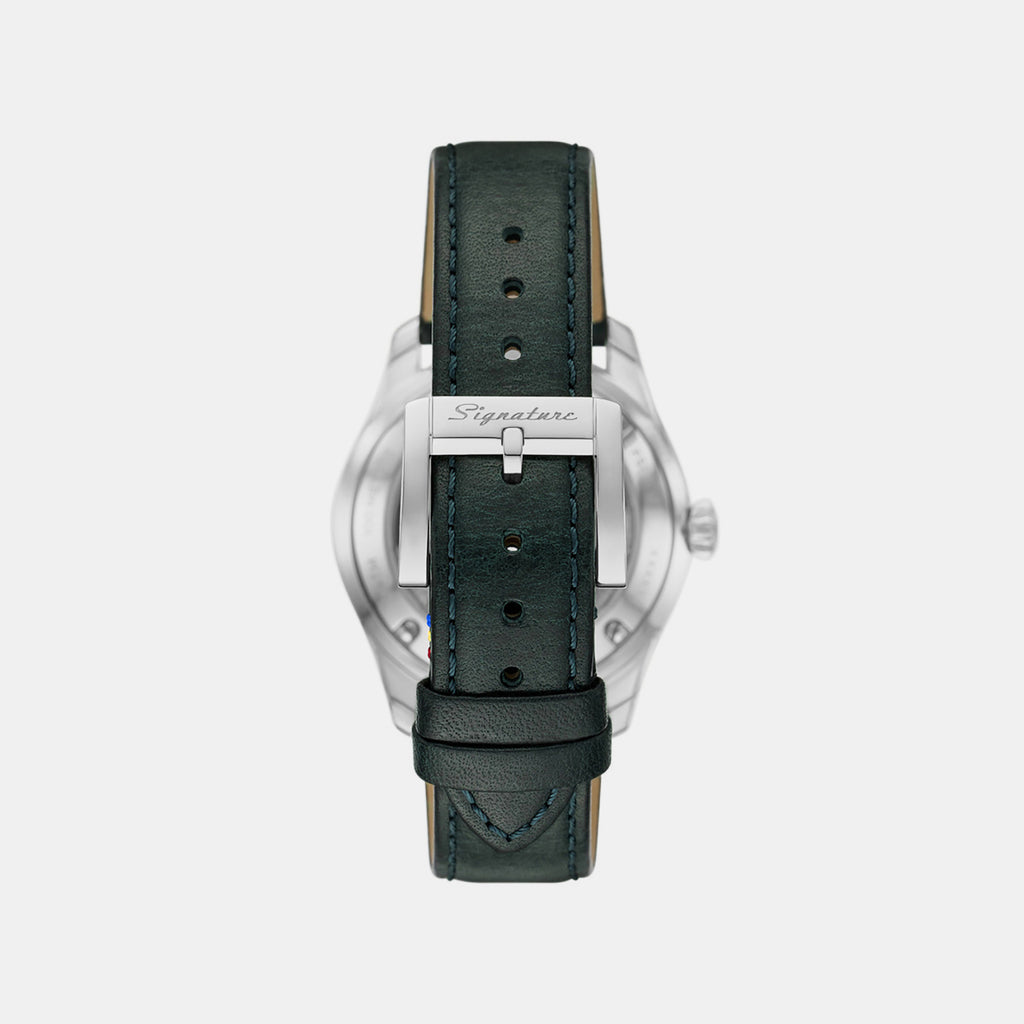 Signature Men Automatic Green Dial Analog Leather Watch FSI1002