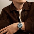 Signature Men Quartz Blue Dial Chronograph Leather Watch FSI2002