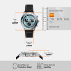 Signature Men Quartz Blue Dial Chronograph Leather Watch FSI2002