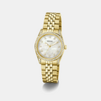 Dress Women Quartz White Mother Of Pearl Dial Analog Stainless Steel Watch GW1099L2