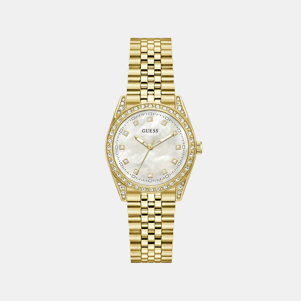 Dress Women Quartz White Mother Of Pearl Dial Analog Stainless Steel Watch GW1099L2