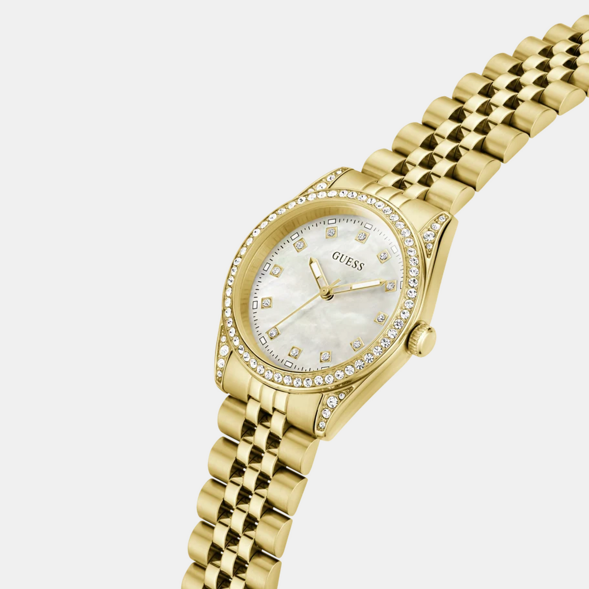 Dress Women Quartz White Mother Of Pearl Dial Analog Stainless Steel Watch GW1099L2