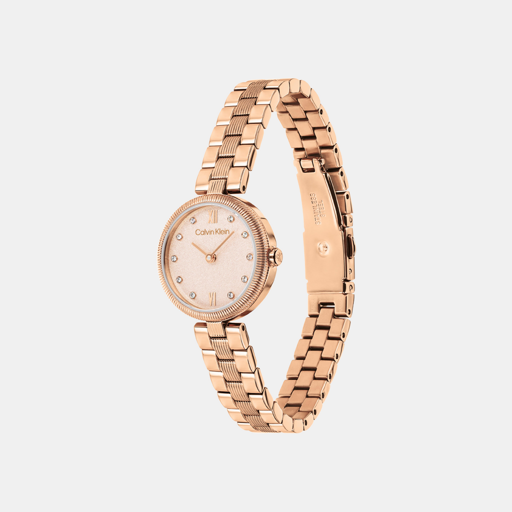Gleam Women Quartz Blush Dial Analog Stainless Steel Watch 25100227