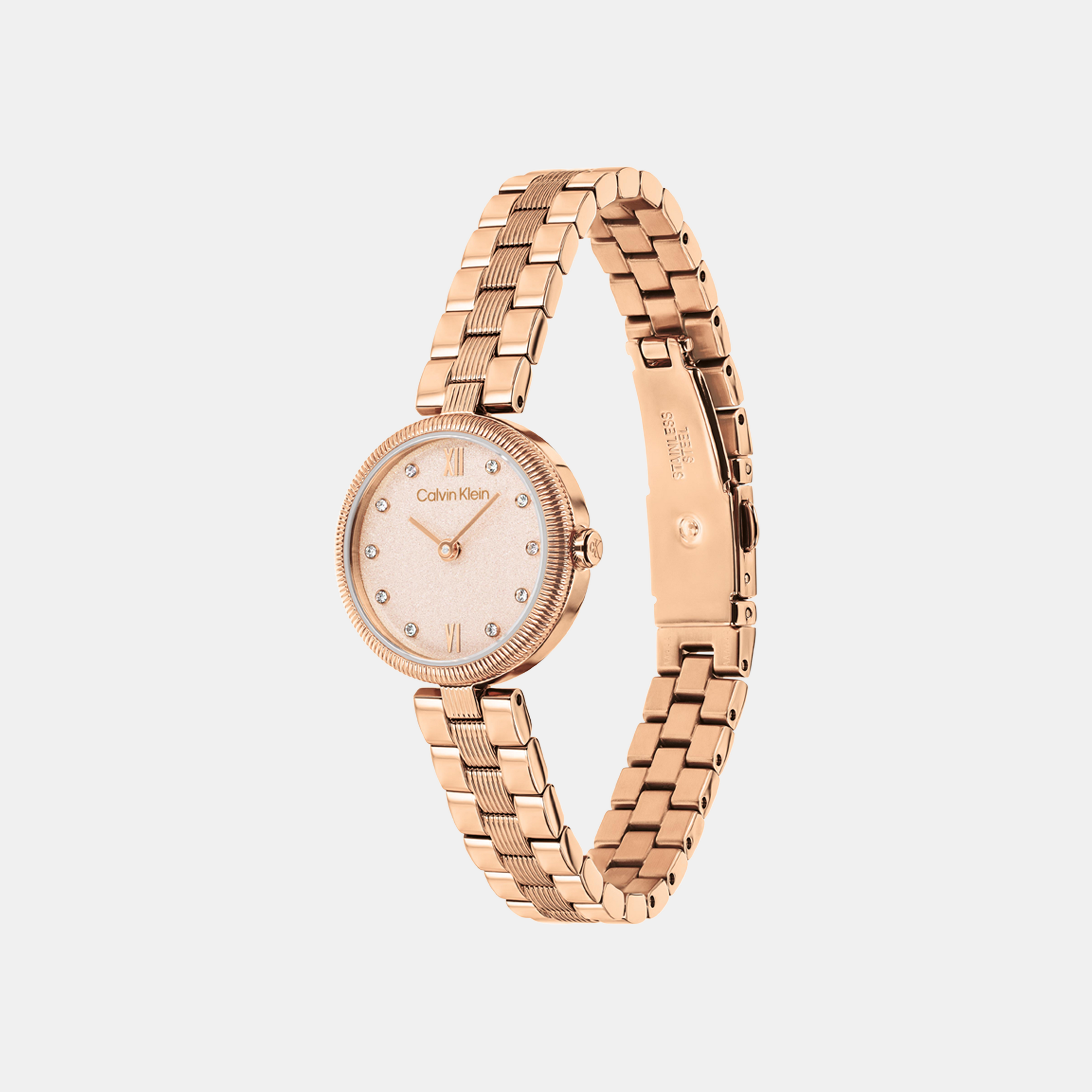 Gleam Women Quartz Blush Dial Analog Stainless Steel Watch 25100227