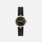 Gleam Women Quartz Black Dial Analog Leather Watch 25100230