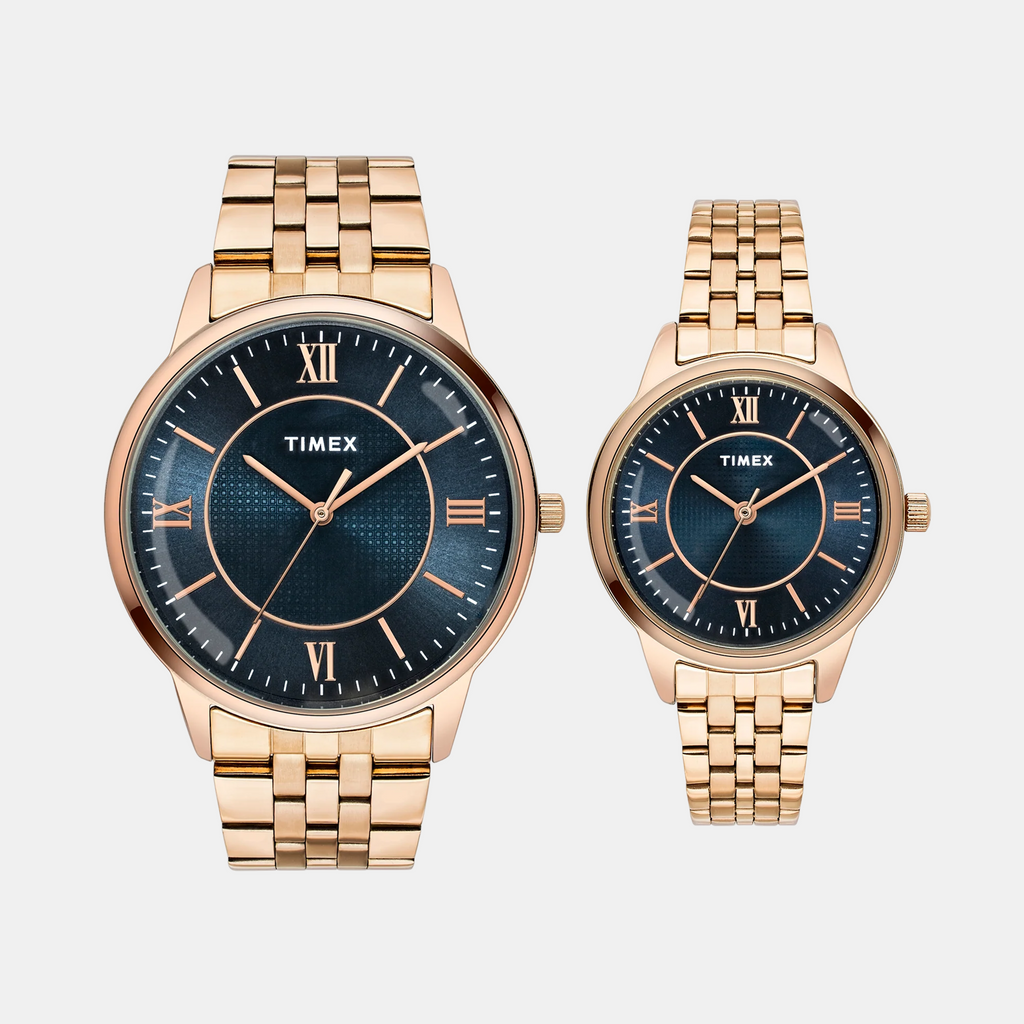 Trendline Couple Quartz Blue Dial Analog Stainless Steel Watch TW00PR332