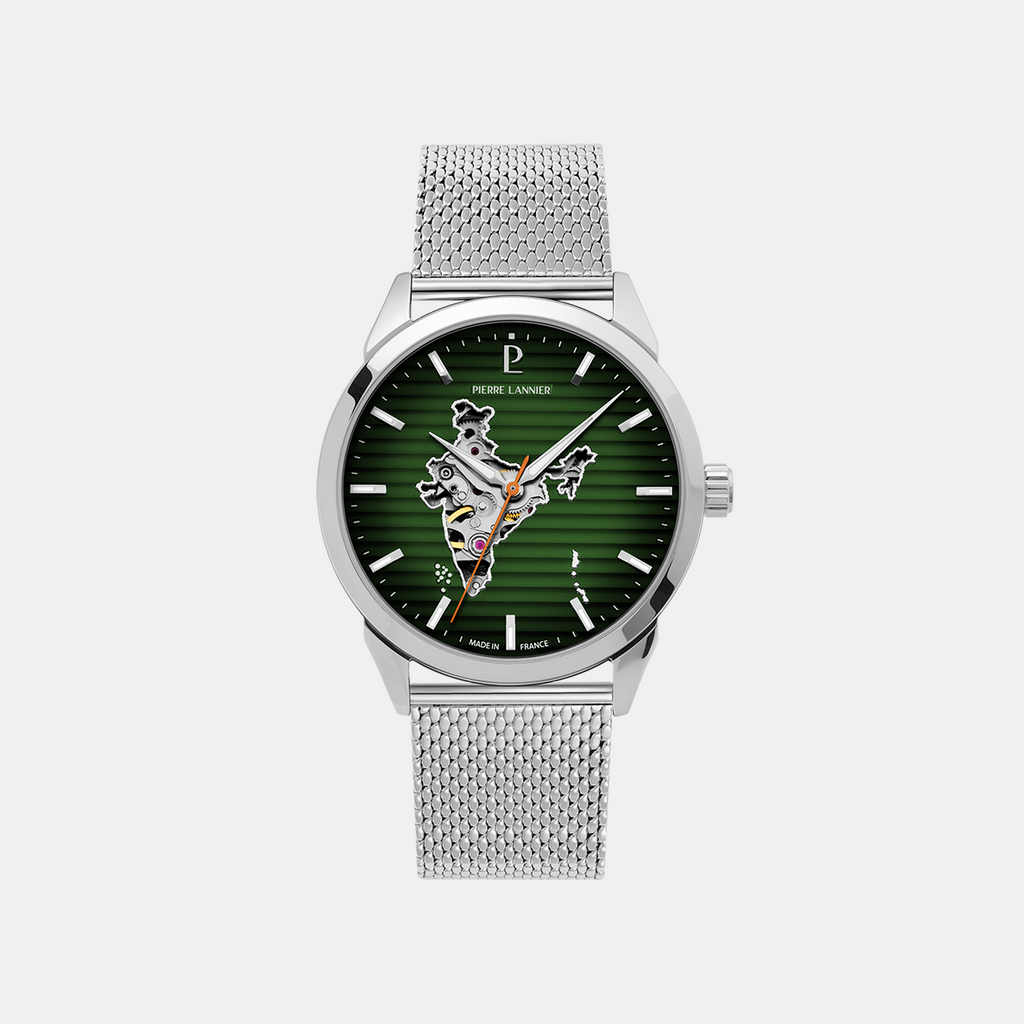 Men Automatic Green Dial Analog Stainless Steel Watch 430D171