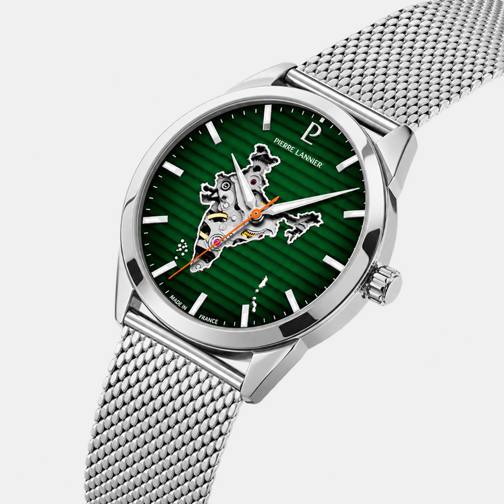 Men Automatic Green Dial Analog Stainless Steel Watch 430D171