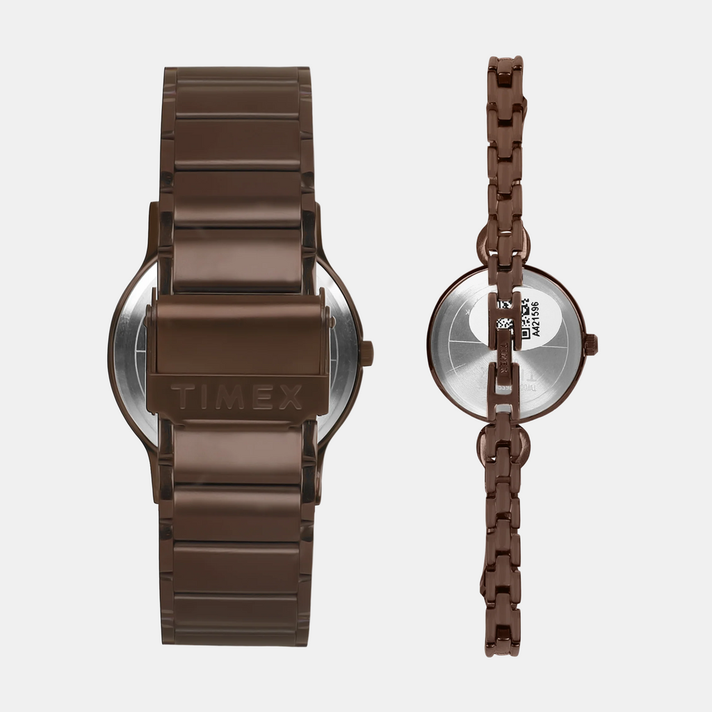 Trendline Couple Quartz Rose Gold Dial Analog Stainless Steel Watch TW00PR265