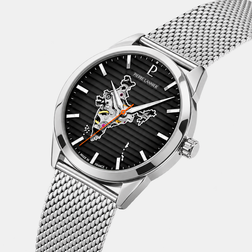 Men Automatic Black Dial Analog Stainless Steel Watch 430D131