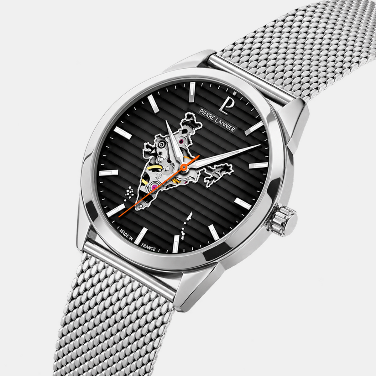 Men Automatic Black Dial Analog Stainless Steel Watch 430D131
