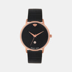 Men Quartz Black Dial Analog Leather Watch G1034E-L3304