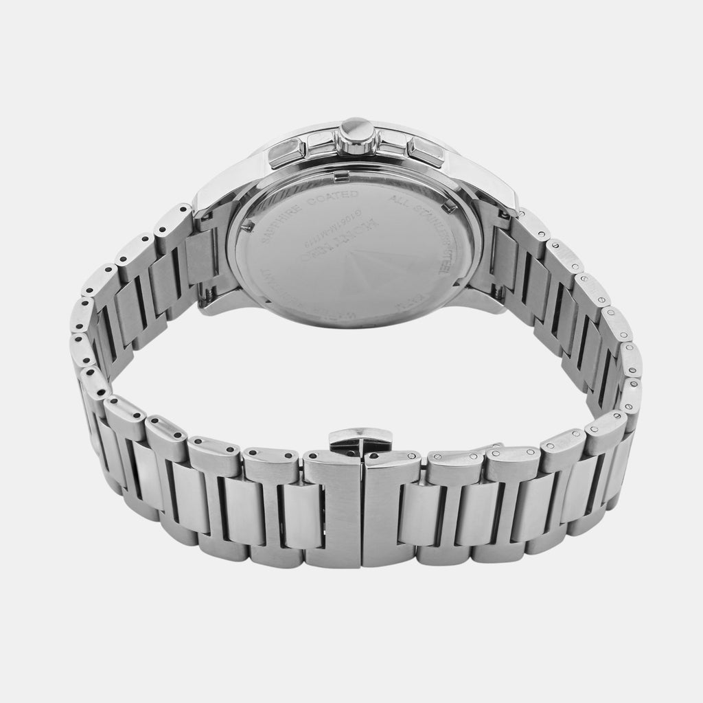 Men Quartz Orange Dial Multi-Function Stainless Steel Watch G1051M-M1119